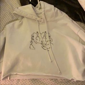 cropped white brandy melville hoodie